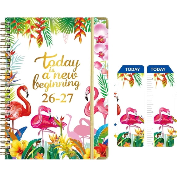 Weekly Monthly Planner 2026-2027, 12-Month Academic Year Organizer, 6.1 x 8.4 Inch, Elegant Soft Floral Design, Hardcover with Monthly Tabs, Contacts, and Notes Pages
