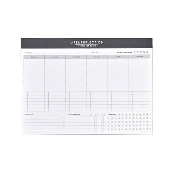 Weekly Organiser Schedule Meal Planner Sheets Tear-Off Pad Monthly Calendar Pad Schedule Planner