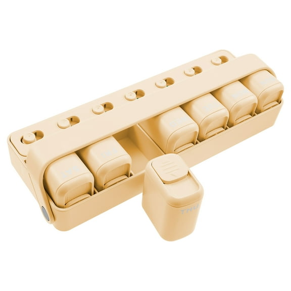Weekly Pill Box Seven Day Portable Pill Box Sliding Lid Design 7 Separate Compartments with Date Label Practical for Medication Storage​