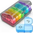 thumbnail image 1 of Weekly Pill Organizer 2 Times a Day with Same-Side Large Opening for Easy Use, Color Tracking 7 Day AM PM Pill Box with Dual Protection, BPA Free Pill Case for Vitamins, Fish Oils (Black), 1 of 7