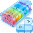 thumbnail image 1 of Weekly Pill Organizer 2 Times a Day with Same-Side Large Opening for Easy Use, Color Tracking 7 Day AM PM Pill Box with Dual Protection, BPA Free Pill Case for Vitamins, Fish Oils (Blue), 1 of 7
