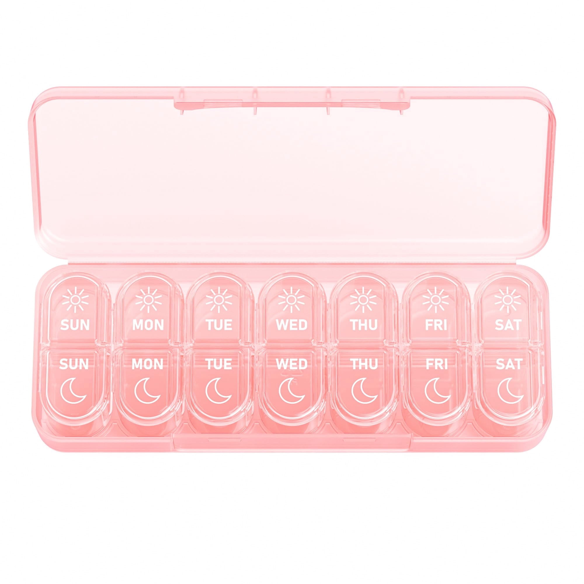 Weekly Pill Organizer 2 Times a Day, 7-Day AM PM Medicine Case, Travel-Friendly Pill Box for Fish Oils, Vitamins & Supplements