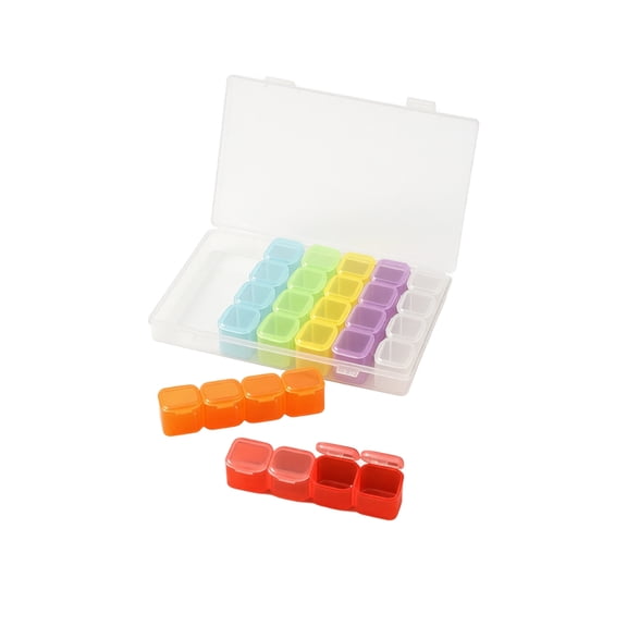 Weekly Pill Organizer 28 Compartment Daily Vitamin Case Travel Box Portable Supplement Storage for Home Trip Business Travel Gift for Family Caregivers Senior Users