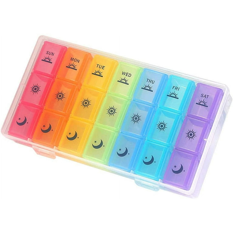 Weekly Pill Organizer,3-Times-A-Day 7 Day Pill Box Large