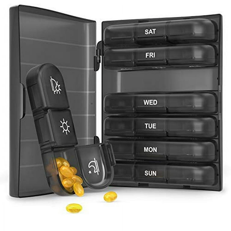 7 Day Pill Box Organizer Weekly Medicine Vitamins Storage