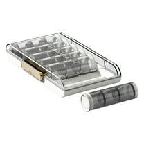 Weekly Pill Organizer 3 Times a Day, Large Travel Pill Box 7 Day, Am Pm Twice Daily Pill Case with Rotatable Handle, Week Pill Holder Container for Vitamin Medicine Supplement Fish Oil, Grey