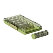 Weekly Pill Organizer 3 Times a Day, Large Travel Pill Box 7 Day, Am Pm Twice Daily Pill Case with Rotatable Handle, Week Pill Holder Container for Vitamin Medicine Supplement Fish Oil, Green