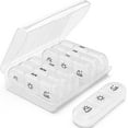 thumbnail image 1 of Weekly Pill Organizer 3 Times a Day, Portable Travel Pill Box 7 Day with Large Pill Containers, Light-Proof Pill Case for Vitamins, Medication, Supplements and Fish Oils, White, 1 of 7