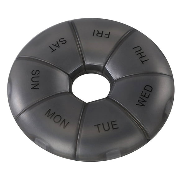 Weekly Pill Organizer 7-Sided Portable Pill Box Dispenser with Clear Lids | Large Capacity Compact Travel Pillbox | See-Through Design | Braille & Large Print Labels | Holds 10 Tablets per