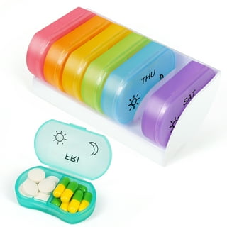 Dependable Industries Inc. Essentials Jumbo Extra Large 9 x 4.75 Pill Organizer 7 Day 2 Times A Day Weekly Pill Box Am PM Pill Case, Pill Container