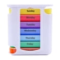 thumbnail image 1 of Weekly Pill Organizer Rainbow Stackable Plastic Portable for Daily Travel Use, 1 of 9