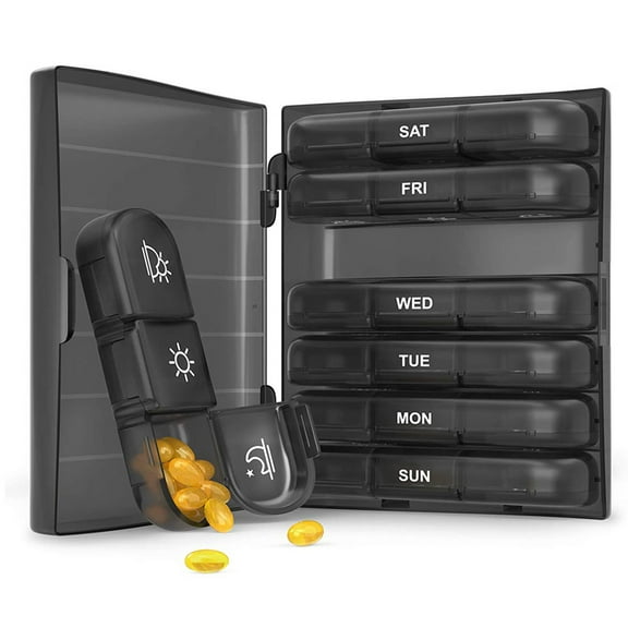 Weekly Pill Organizer with Light-Proof Pill Case - Weekly Box Eye Catching 3 Times A Day Easy To Clean 7 Day Planner Case For Daily Use