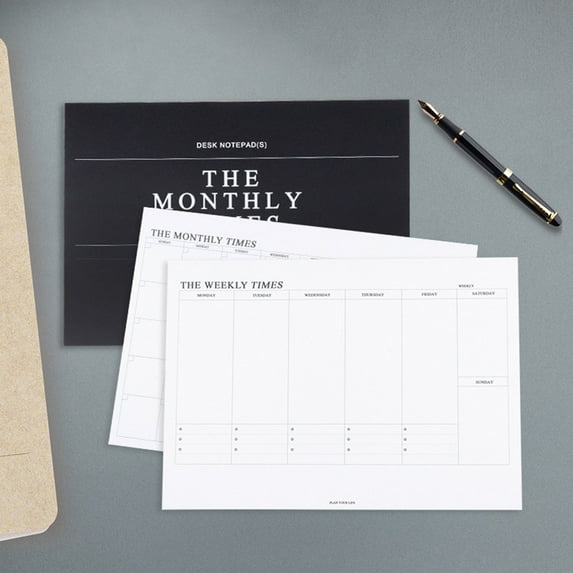 Weekly Plan Management Notebook, Simplified Daily Planner, Easy Self Fills + Large Format, Minimalist Design, For Professionals, Weekly Tracking, Compact Layout, Spiral Bound, Office Use, Bksdlh