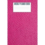 Weekly Planer 2020 Pink Leather Style - 6x9 - 53 Pages Paperback