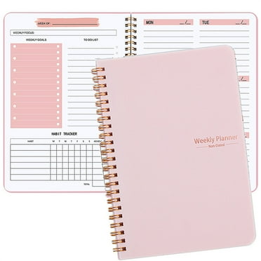Weekly Planner with Habit Tracker Undated 52 Weeks To Do List Notebook Teacher Academic Weekly Planner Notebook for Weekly Goals Work Planner, 5.8" x 8" - Black