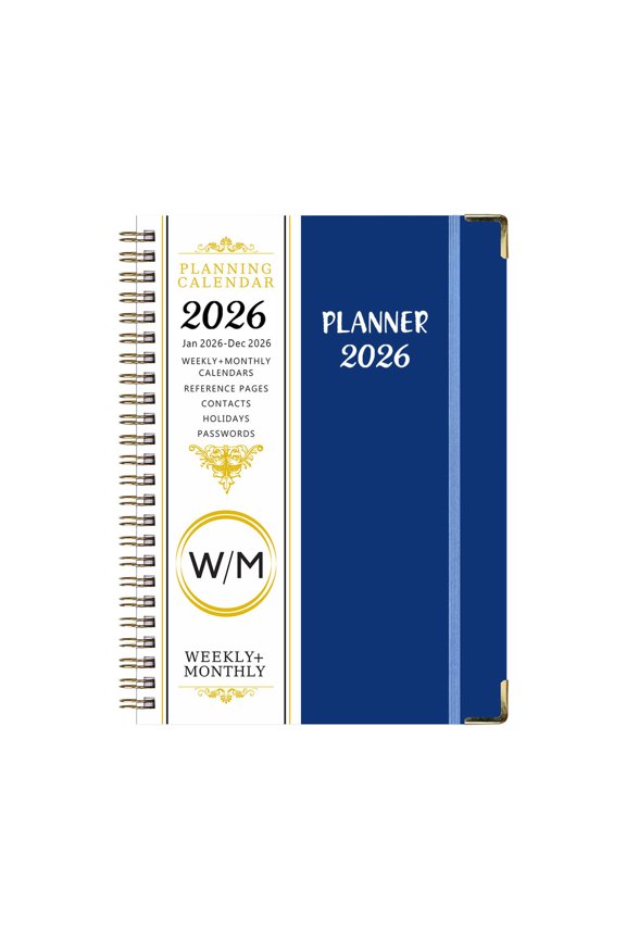 Weekly Planner Jan 2026 -Dec 2026 , Spiral Notebook, Appointment Book, Calendar Planner for School & Office Schedule
