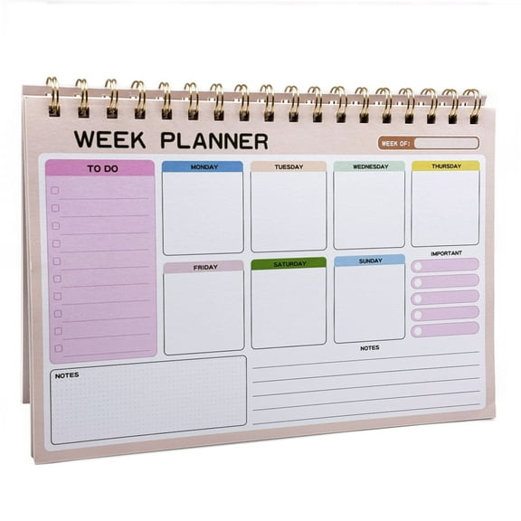 Weekly Planner To Do List Notepad with 52 Undated Sheets, Spiral Weekly Planner Pad for Women & Man, Agenda Plan Pad for Work and Personal Organizer, 9.5x6.5''