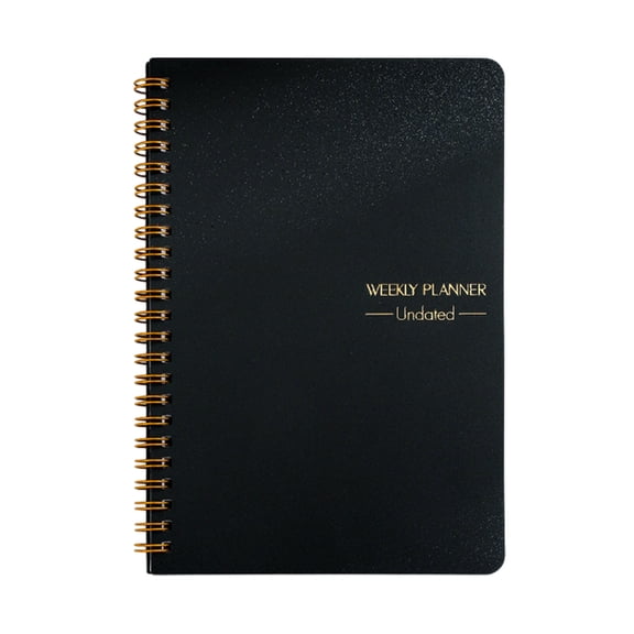 Weekly Planner Notebook A5 Lined Journal for Daily Planning Note Taking 52-Week Schedule Organizer with Hard Cover Portable Diary for School Office or Personal Use