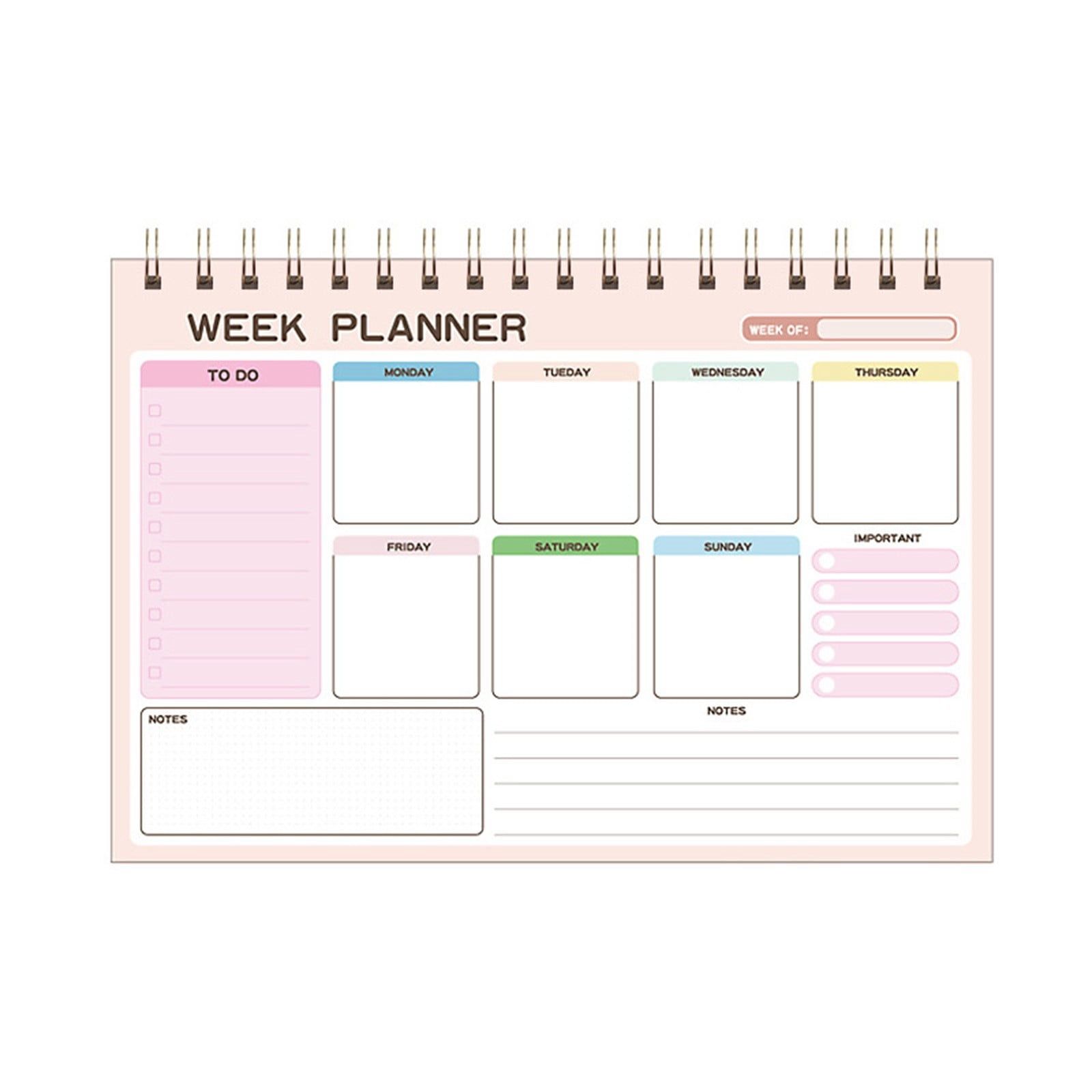 Weekly Planner Notebook - Pp Material Horizontal Style With To Do List ...