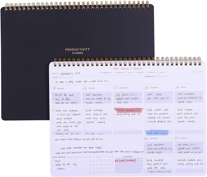 Weekly Planner Notepad-Minimalist 7-Day To Do List, 54 Sheets Dashboard ...