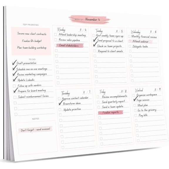 Weekly Planner Notepad – Premium Undated Weekly To Do List Notepad for School, Home & Office Desk To Do List and Productivity Planning Pad