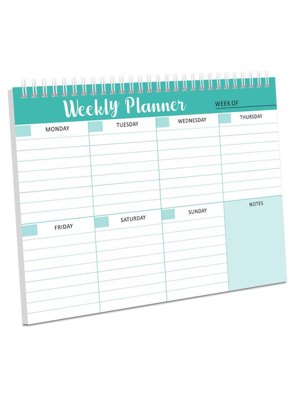 Weekly Planner Notepad Spiral with 52 Undated Sheet, 7.4" x 10" Daily To Do List Notepad Notebook, Tear off Monthly Work Desk Planner for Women Man Office School Agenda (Style A)