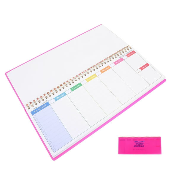 OFFIGAM Weekly Planner Notepad Pink Paper Horizontal Layout for Efficient Scheduling
