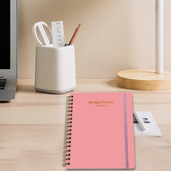 Weekly Planner, Staron Undated Goal Management Book, Thick Paper Portable Study Office Organizer with Habit Tracker, Pink