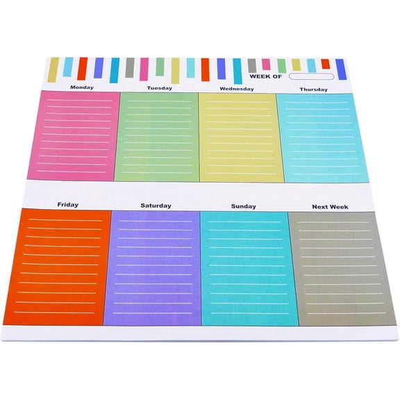 Weekly Planner Sticky Notepad 11 x 10 in, Large Weekly Calendar Undated Planner to-Do List for Tasks, Goals, Schedules, Time Management Planners for Office, School, Work, 52 Total, 6533