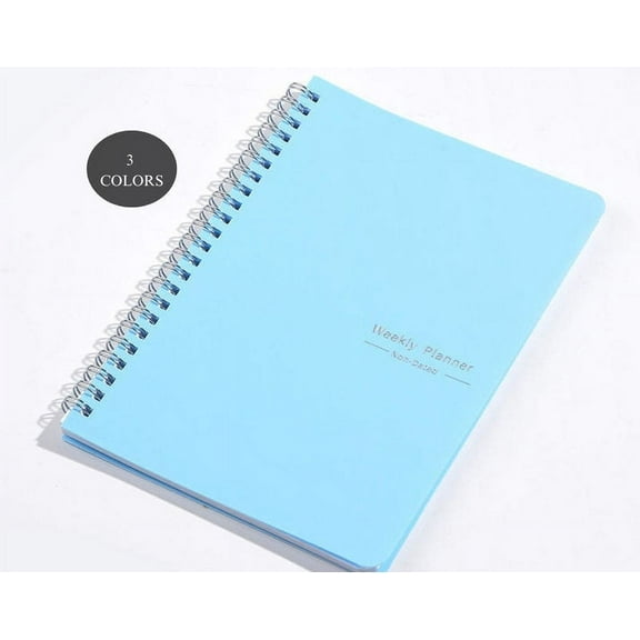 Weekly Planner Undated-A5 Daily Planner with Weekly Goals,Notebook,Spiral Appointment Planner for Women and Men, Academic Planner, Daily Work Planner, Blue