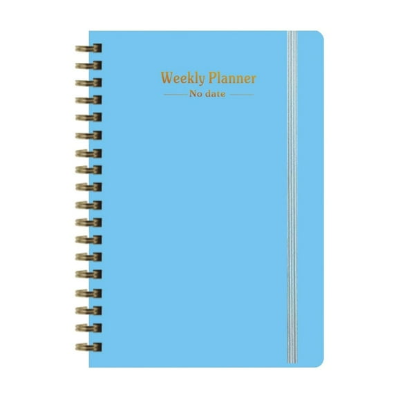 Weekly Planner Undated, Weekly Goals Schedule Planner Regolden-Book To Do List Notebook Calendars Organizers Habit Tracker Journal for Man & Women, Spiral Binding, Pocket, Pen Loop
