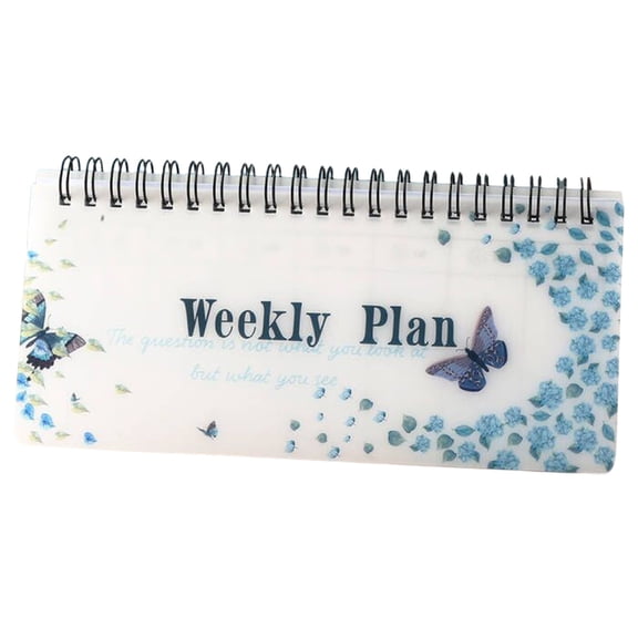 Weekly Planner Undated, Weekly To Do List Notepad, Twin Coil Binding Planner Tearable Page 360 Vertical for Student Teacher Office, 7.5x3In Organization Notebook, B