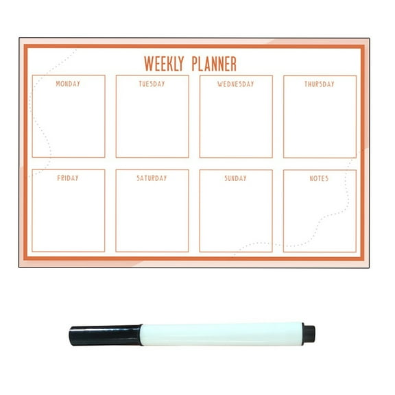 Weekly Planner Whiteboard 30x40cm Wall Mounted for Home/Office