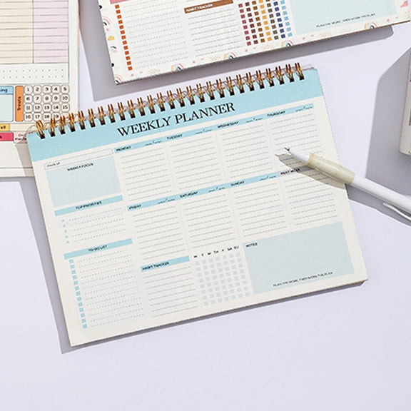 Weekly Planning Pad, Undated Weekly Planner, Portable Journal Planner with Weekly Calendar Pad, Tear Off To Do List Pad with Daily Schedule & Calendar, 52 Sheets