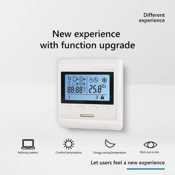Weekly Programmable Electric Floor Heating Thermostat With Dual Control 16A