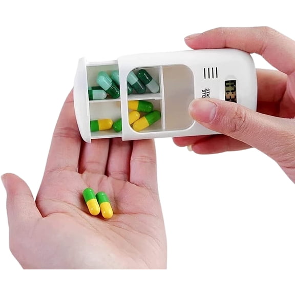 Weekly Smart Pill Box with LCD Digital Pill Container Memory Timer with Electric Alarm Medicine Pill Case Medicine Storage Box Pill Drug Container Gift