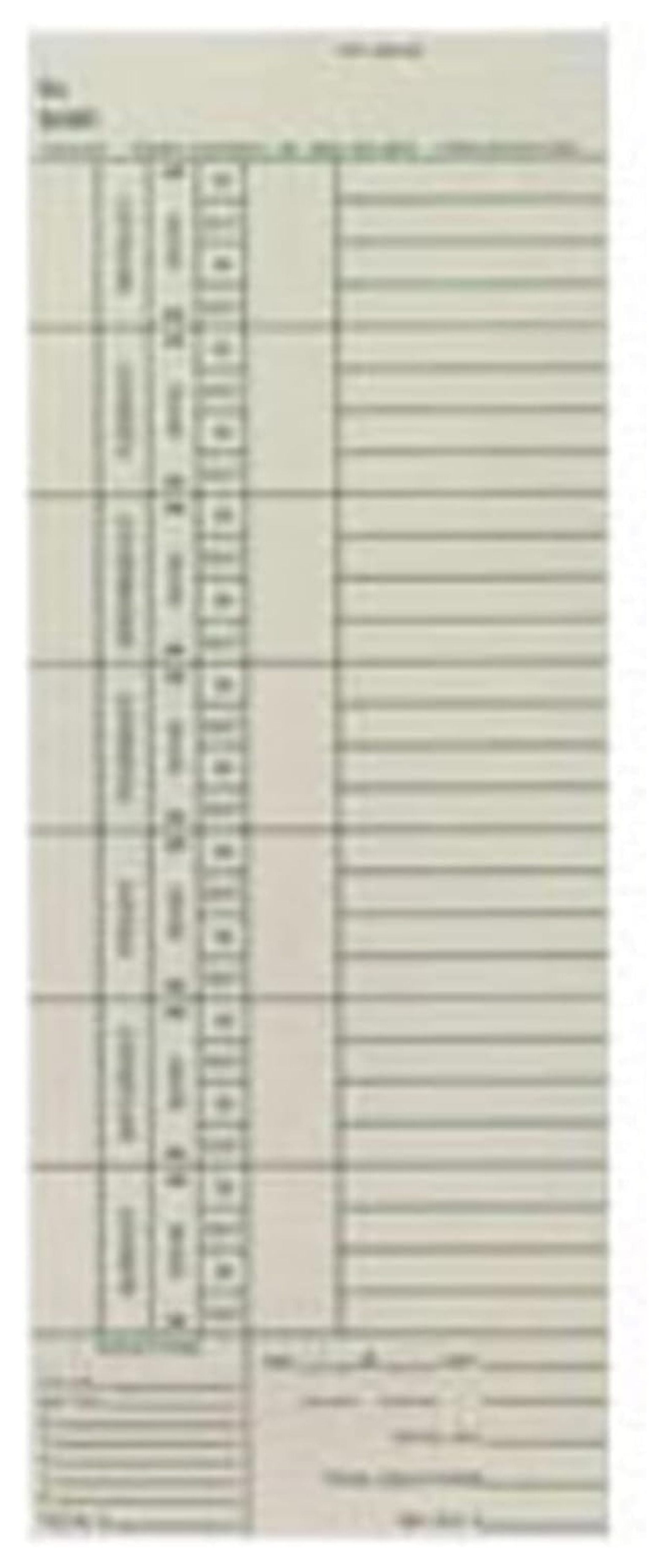 Weekly Time Cards for Employees Small Business, Stock AMA5200 (One