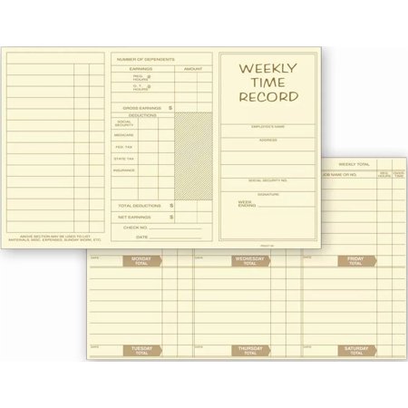 Weekly Time Record, 250 Time Cards