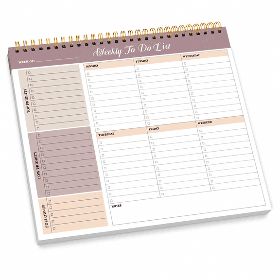 Weekly To Do List Notepad With 52 Undated Sheets(8.5"*11")- Planner For Office Desk Accessories And Supplies - Midnight Lilac