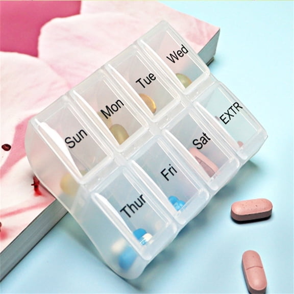 Weekly Travel Organizer 3 Pack for Purse Food Storage Container Set Portable Snack Leakproof Lunch Bags Reusable Silicone Kitchen Supplies, 9.5 cm7.2 cm2.4 cm, Clear