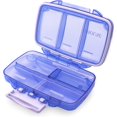 thumbnail image 1 of Weekly Travel Pill Organizer Moisture Proof,Oversize 7 Compartment Airtight Pill Box Case,7 Days Waterproof Large Pill Dispenser,Daily Pill Storage Container for Vitamin,Fish Oil,Capsule(Blue), 1 of 7