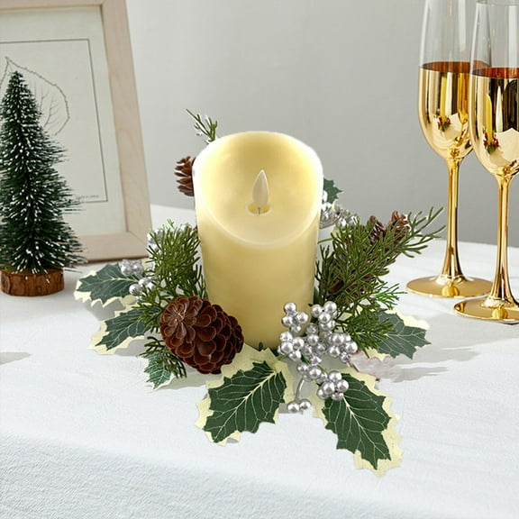 Weekly flyer karymi Christmas Decorations Home Candle Holders Wreath Ring Creatives Table Setting Christmas Candle Wreath Living Room Decor Weekly flyer up to 70% off