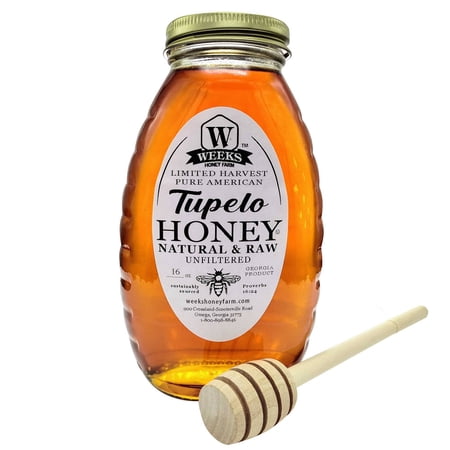 Weeks Pure Raw Tupelo Honey is a Georgia Delight: 16 oz