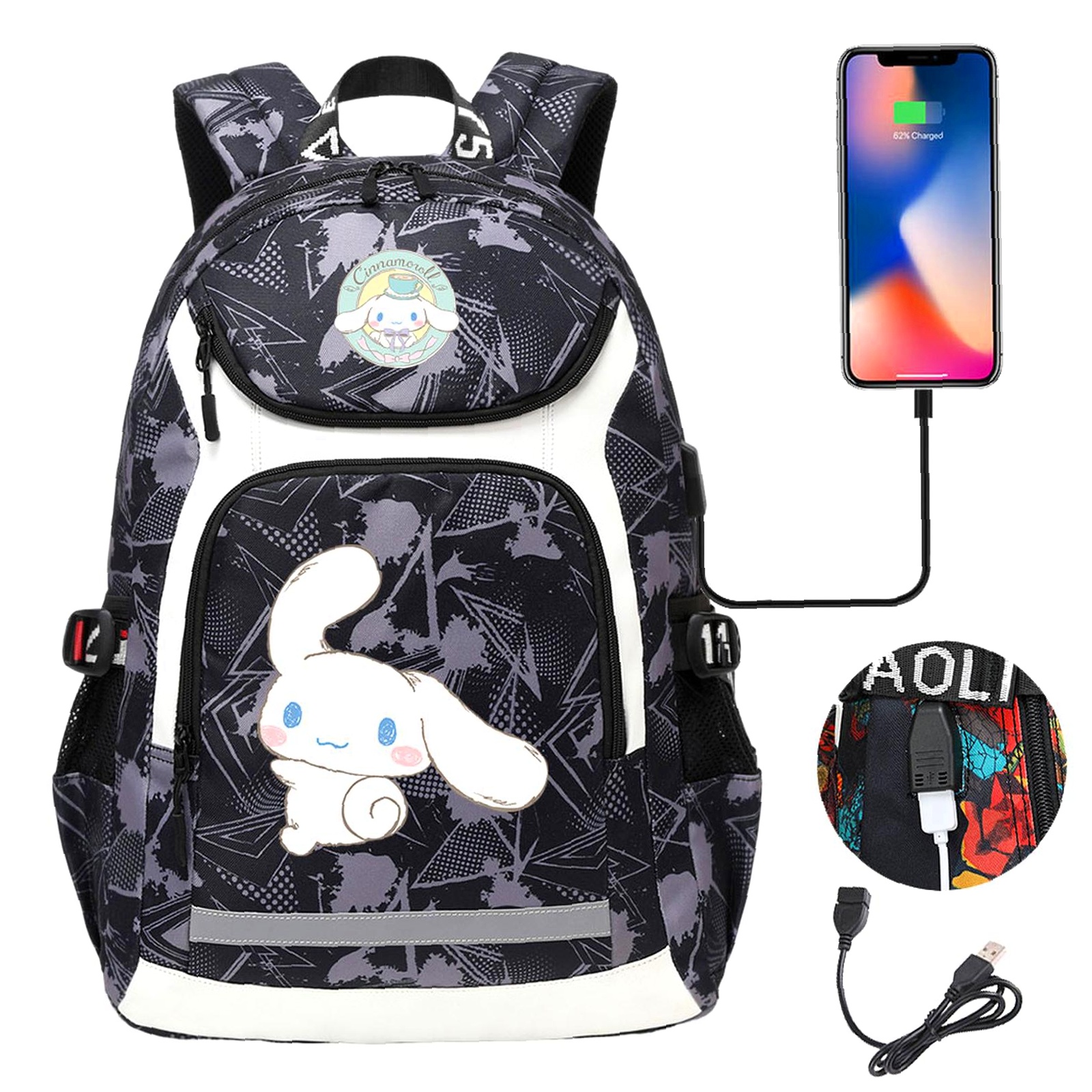 Weekyun Cinnamoroll-Inspired fans backpack with USB Port, Double ...