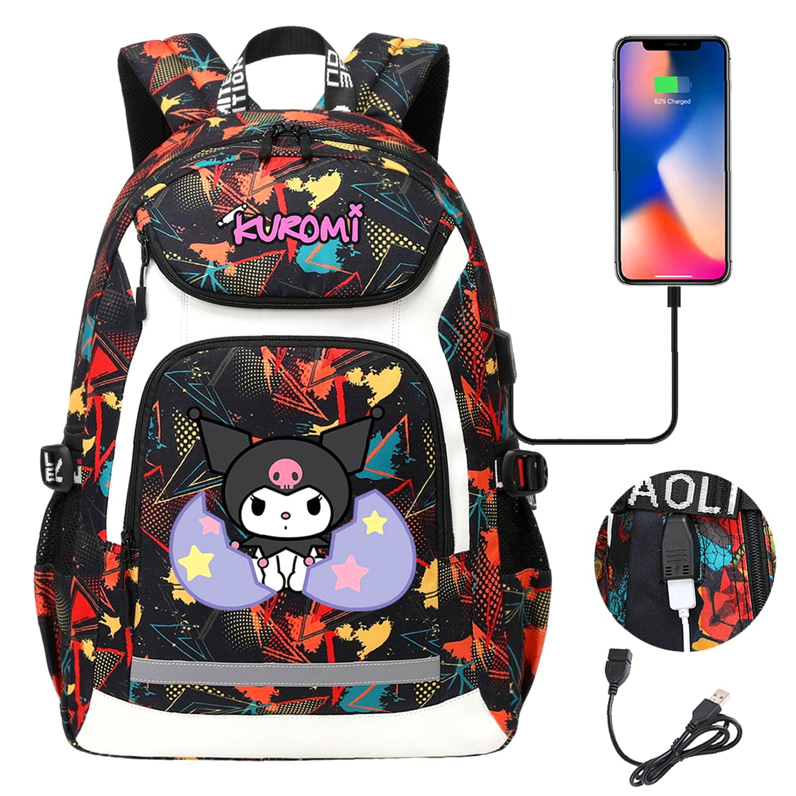 Weekyun Cute Kuoromi-Inspired backpack with Double Side
