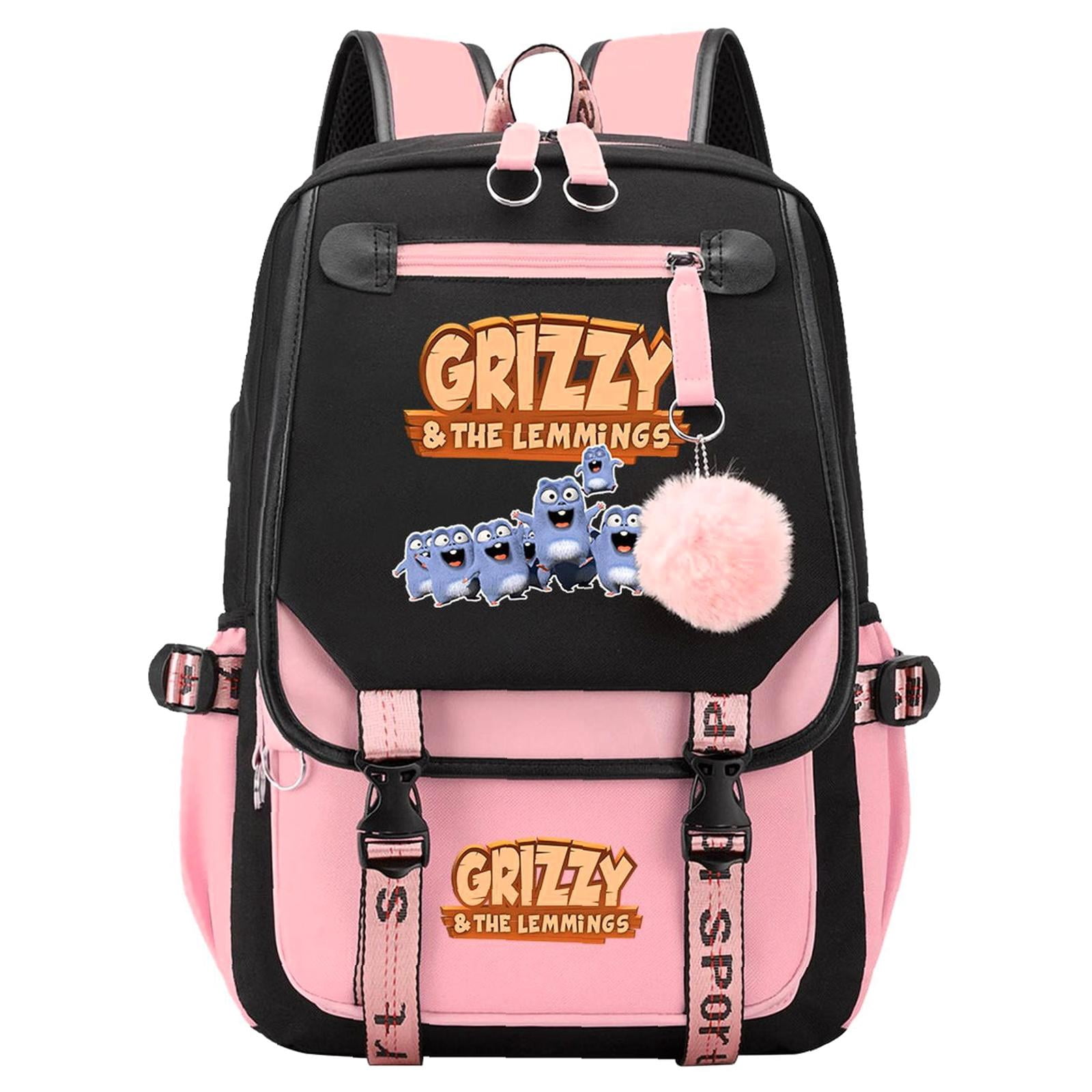 Backpack Compatible Pockets Weekyun Grizzy Lemmings Cute backpack, Clamshell Design, 15