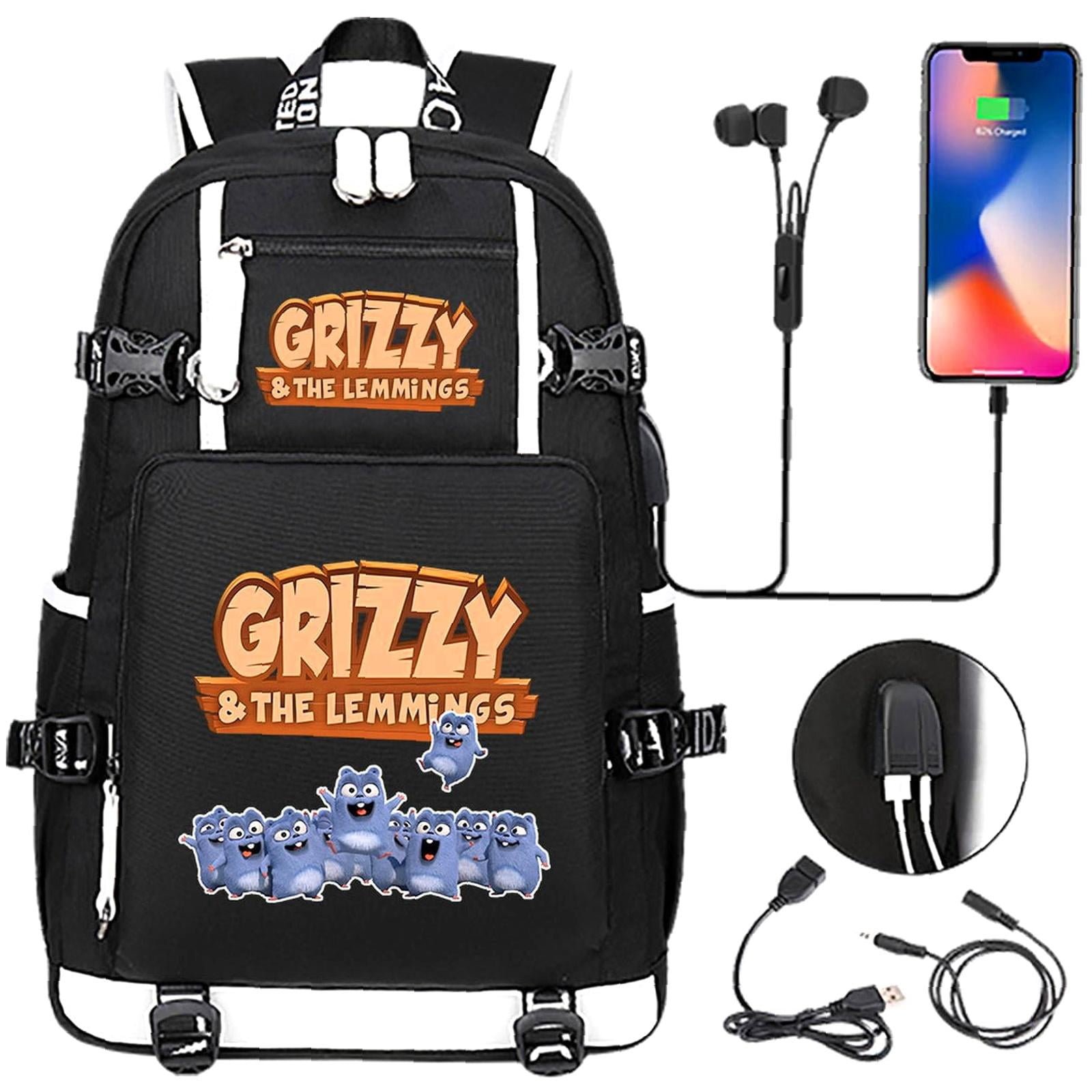 Fun Rucksacks Weekyun Grizzy the Lemmings Cartoon Backpack - Fun Multi-Pocket Design ...