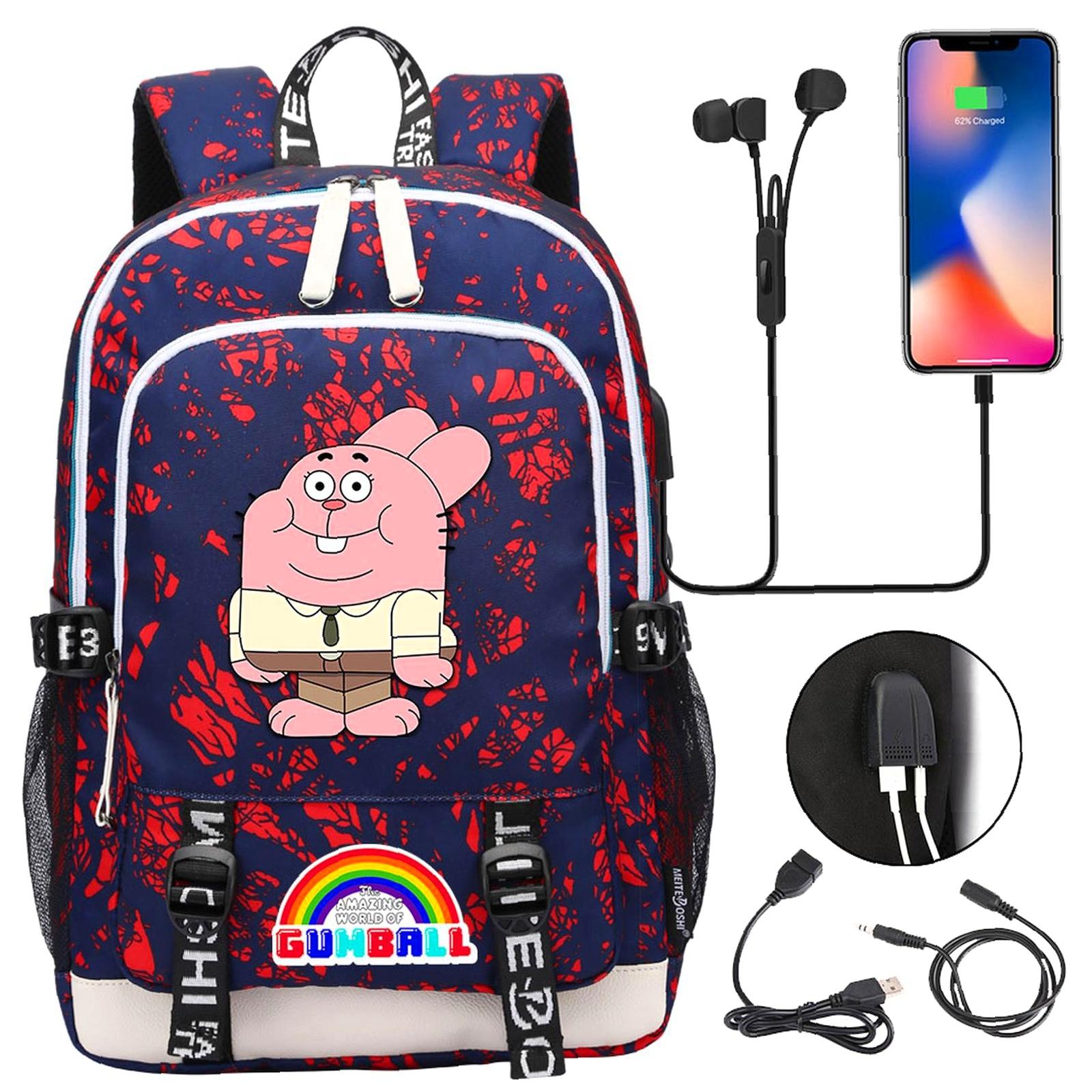 Fun Rucksacks Weekyun Gumball Adventure Backpack - Fun, Multi-Pocket Design with USB ...