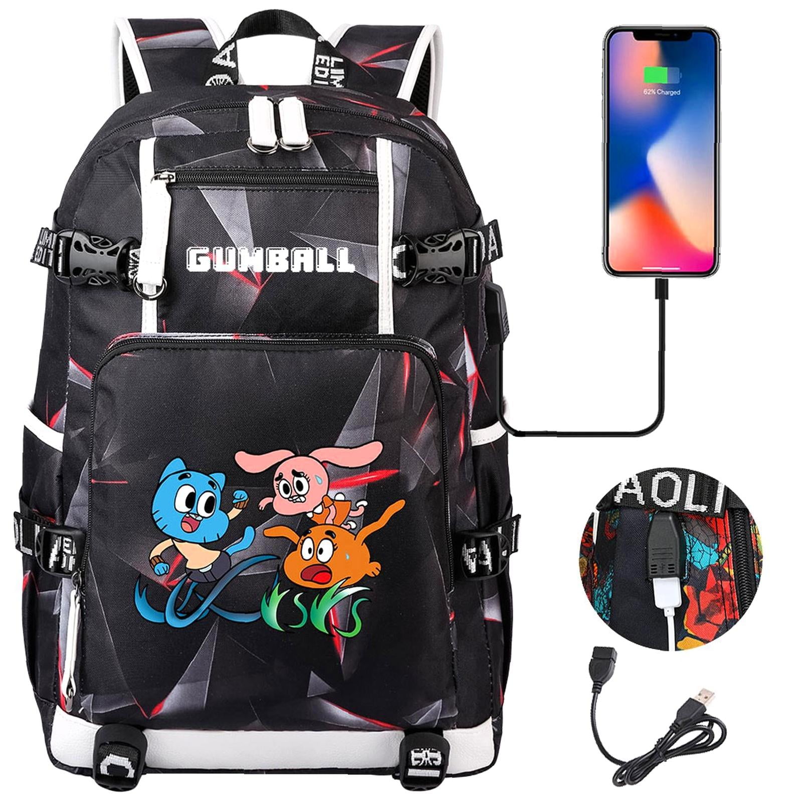 Backpack Compatible Pockets Weekyun Gumball Adventure backpack - Double-Sided Pockets, USB Charging ...