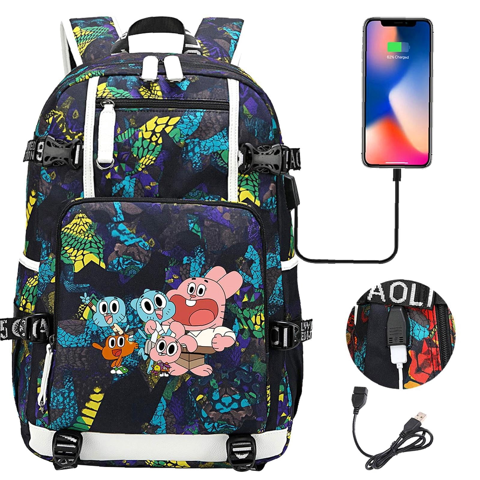 Fun Rucksacks Weekyun Gumball Adventure backpack - Double-Sided, USB Port, Big ...